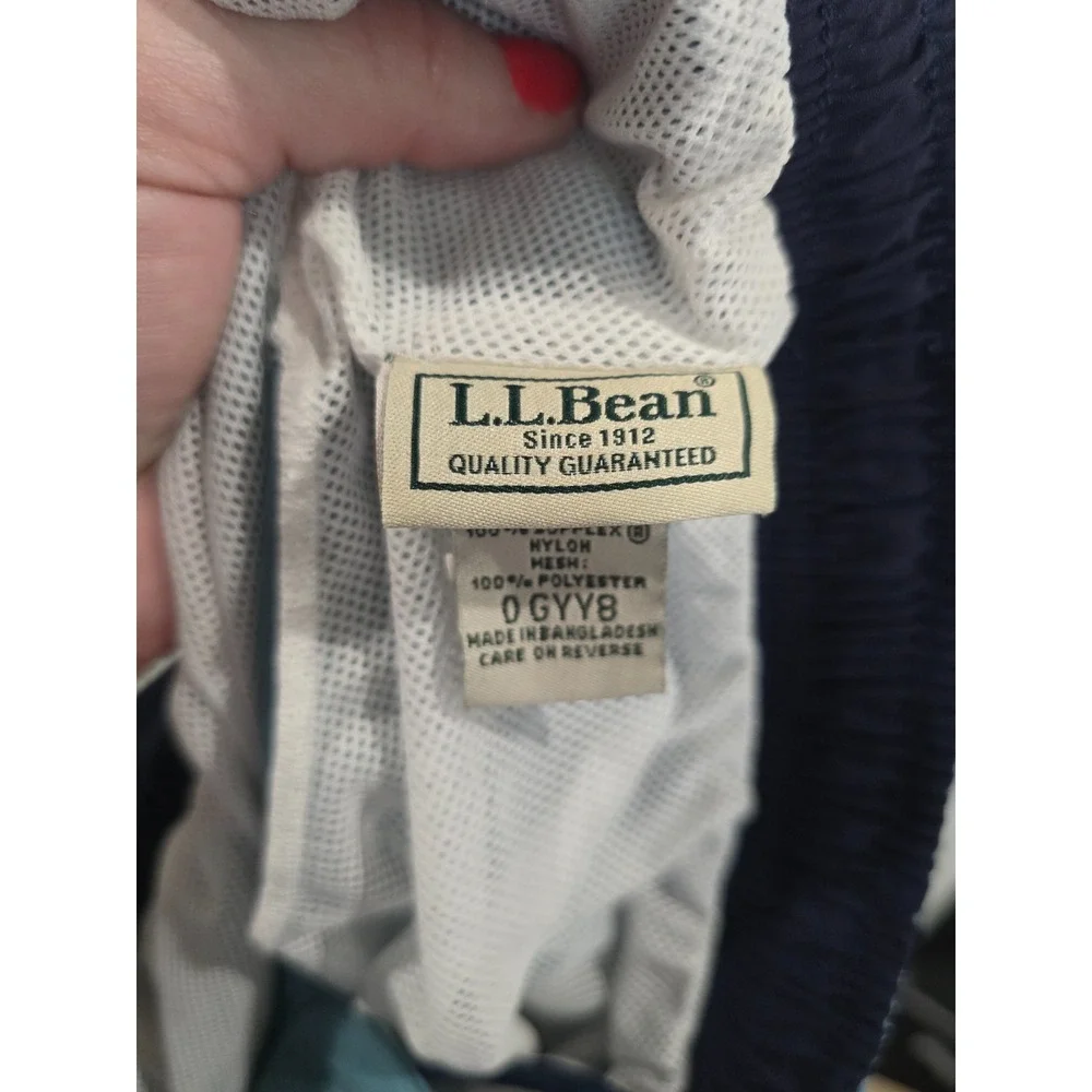 L.L.Bean Men Cargo Lined‎ Mesh Swim Trunks Sz S Teal Swim Shorts Nylon Beach
